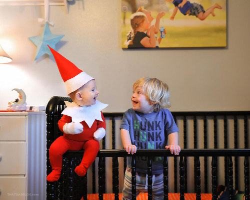 conflictingheart: Dad-Of-Six Turns His Baby Into Adorable Elf On The Shelf Awww wth