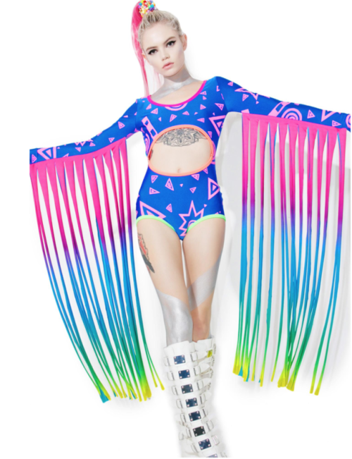 Starting this morning &amp; August in full color The Fringed Ravesuit - one of our favorite and chal