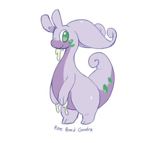 nine-doodles:  I did one of these because these looked fun and yeah I didn’t follow the egg group thing.. Goodra’s structure is slimey and flexible. This makes adaptations from both parents rather easy for its genetics. 