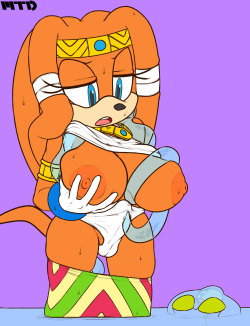 marthedog:    Titkal and Dickal put into one perfect Tikal. Thanks Chaos.Also Tikchaos from that one time they were fused in the comics that we’re all trying to forget.Commissioned by ChacumeraBigger version on Inkbunny