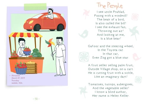 In December I made the illustrations of ‘Sprinkles’, a poetry book by a 4-year-old boy.I