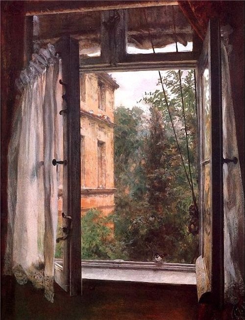 View from a Window in the Marienstrasse   -  Adolf von Menzel 1867  