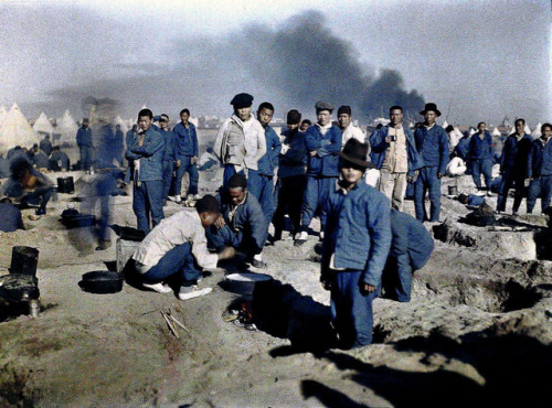 A camp in Egypt of workers from the British Chinese Labour Corps recruited to participate in the Mid