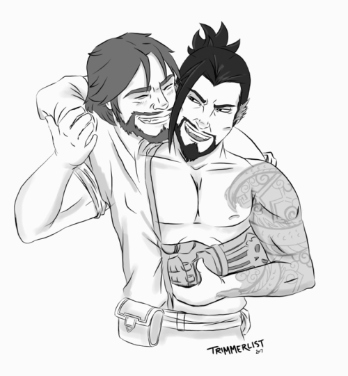 trimmerlistart:  Sneaky Gunslinger. Happy Dragon.I dug up an old, abandoned and left for dead sketch and i kinda redrew their faces a bit and finished it off because i just needed to draw a hug and something overly fluffy and i just don’t have the energy