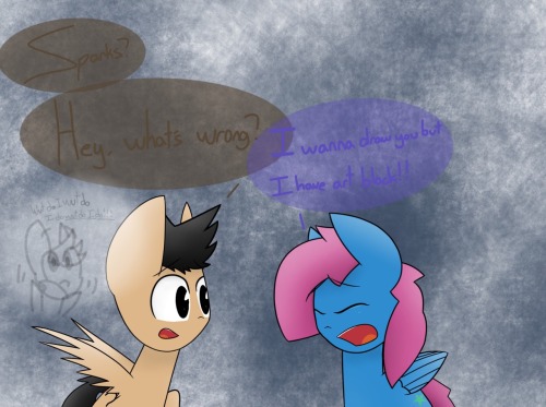 asksparksstarlingmlp:  HAS ANYPONY SEEN A GREEN BOOK?!? It’s this big an- Pinkie did you steal it. Pinkie what are you doing. Pinkie no. Don’t do it. Pinkie stop. STAHP. PINKIE… Oh no…  …<w<