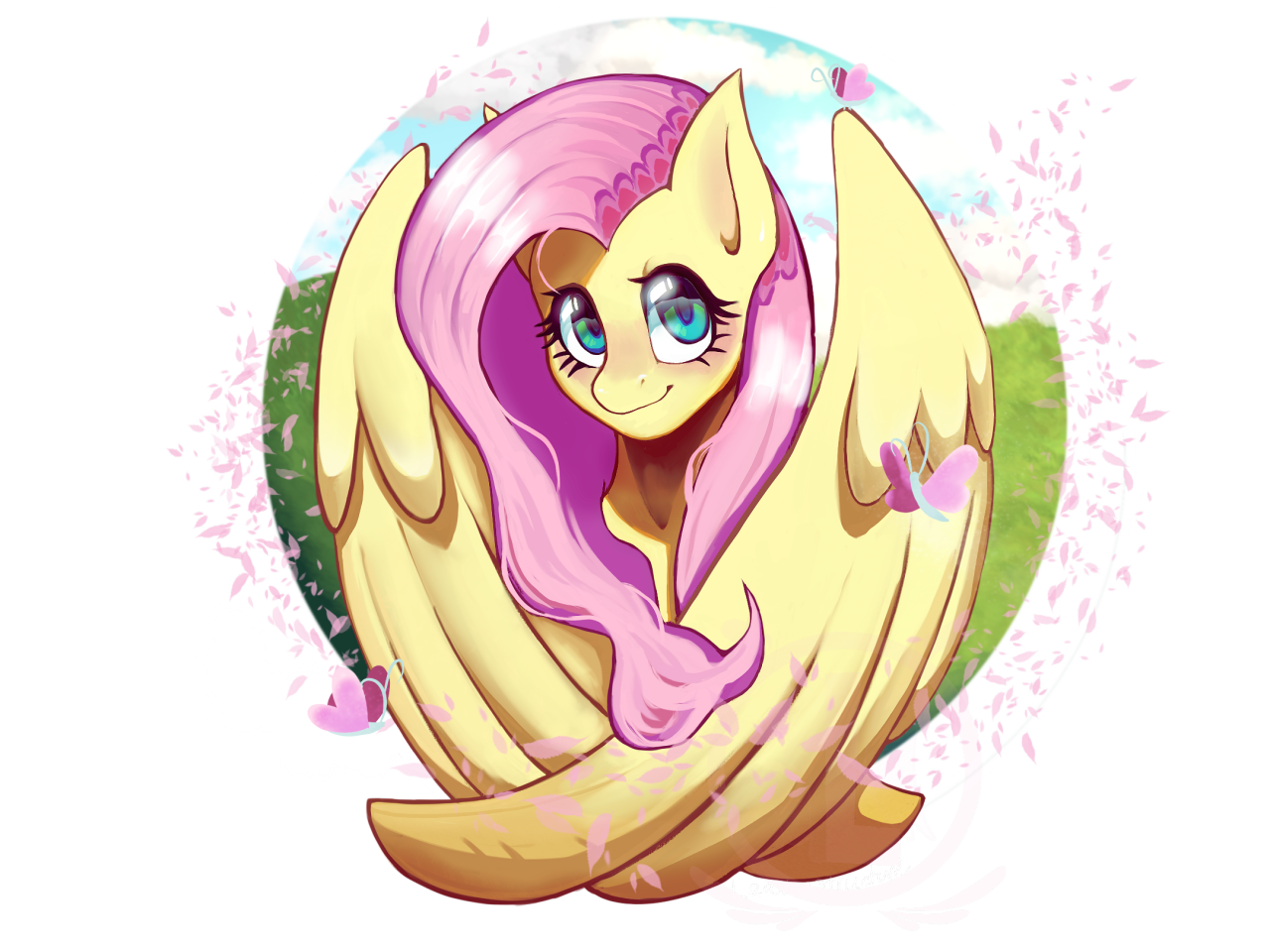 “Fluttershy” I was dealing with art block and I felt no motivationa all, so I thought of drawing Fluttershy from my little 