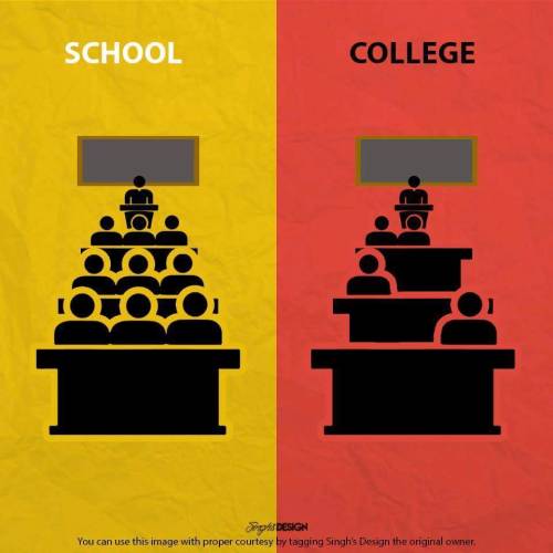 mymagicalspace:  shaheenov7:  School vs. College   :’(