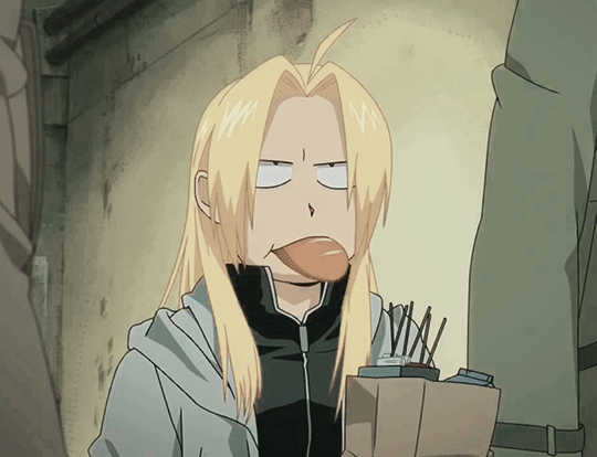 Im sort of an old fashioned kind of guy — wangxianns: edward elric + bread