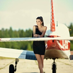 Hot model waiting for pilots