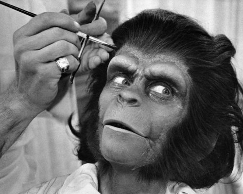 On the set of Planet of the Apes with Kim Hunter, born this day in 1922.