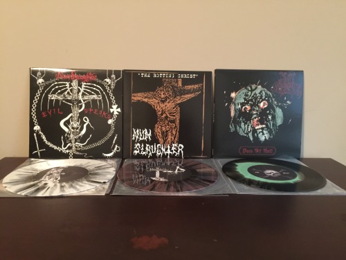 Nunslaughter - DemoSlaughter 9x colored 7" (Ritual of Darkness, The Rotting Christ,  Impale The