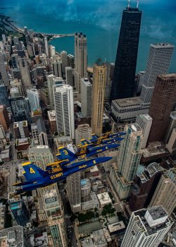 aviationblogs:The Blue Angels over Chicago, from their tweeter feed