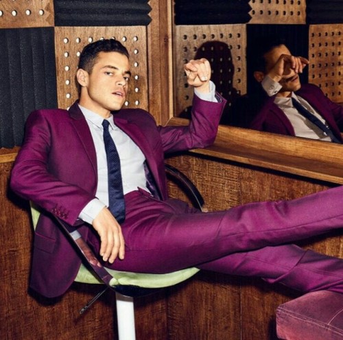 ramimalek4ever:★ A fancy boi with a purple suit ★