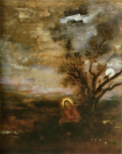 Gustave Moreau (Paris, 1826 - 1898); Le Christ au Jardin des Oliviers (Christ in the Garden of Olives), c. 1880; oil on canvas, 70 x 85 cm; Musée Gustave Moreau, Paris