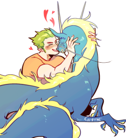 ch4tte:genji and his dragon bro being extra