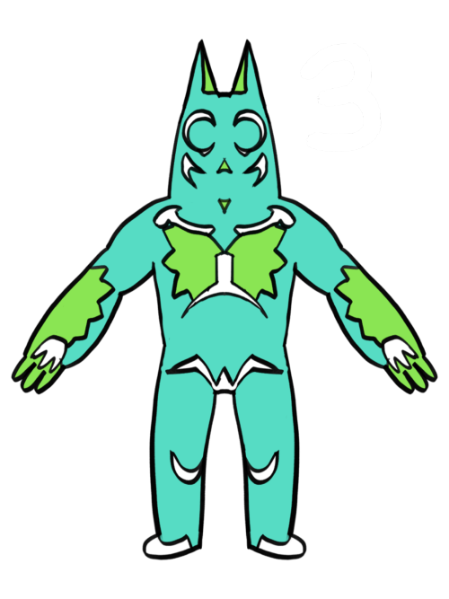 a silhouette of Banban with an alien skeleton structure and organs inside