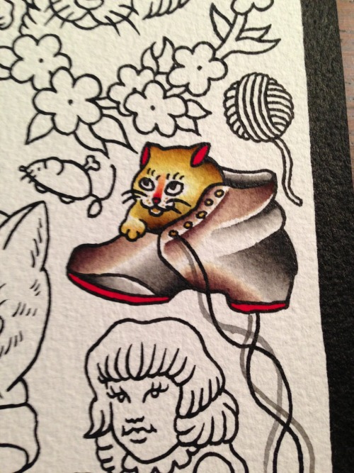 tom-chippendale:Cat flash by Tom Chippendale @ OSC Tattoo - England