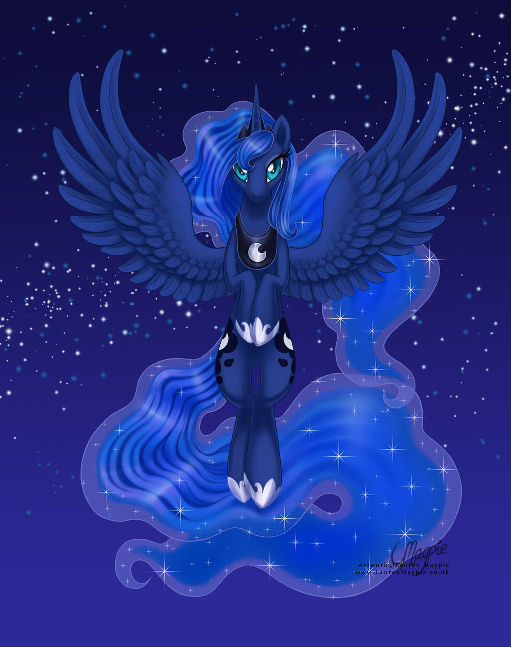 theponyartcollection:  Princess Luna: Raising the Night by ~LaurenMagpie