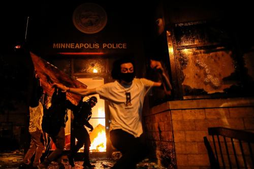 latinoking: Protesters set the 3rd Precinct of the Minneapolis Police Department on fire, Thursday, 