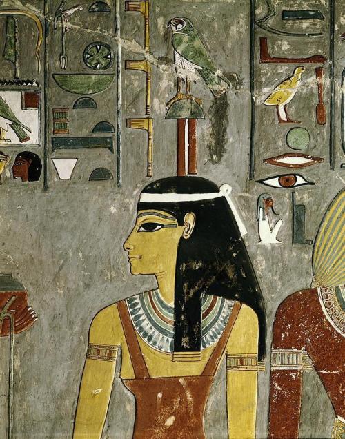 The Goddess Imentet-Hathor Mural depicts the goddess Imentet-Hathor (Mistress of the West), detail o