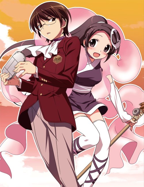 rickywolfy102:  Another of my favorite anime~! > W< -Anime: The World God Only Knows- -Character: Keima Katsuragi and Elucia de Luta Ima-