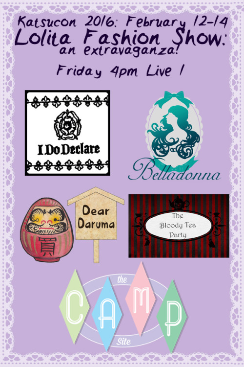 belastria: Alright! I’m pleased to announce the Katsucon 2016 Lolita Fashion Show! It will b