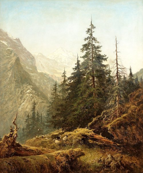 “Das Wetterhorn von der Rosenlaui aus” by Benjamin Williams Leader, 1898