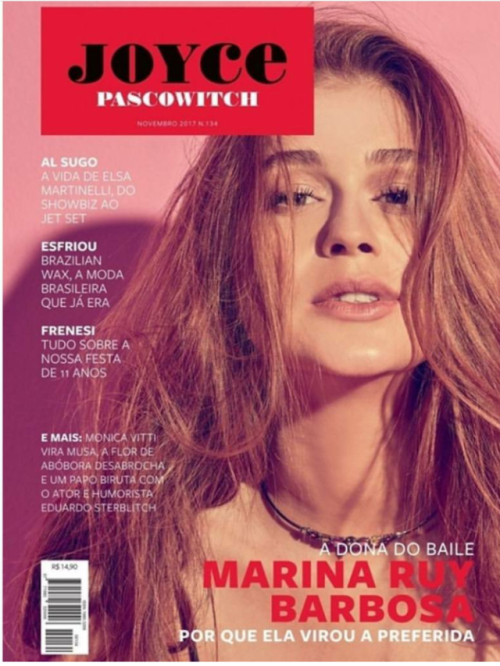 Joyce - novembro 2017 - Marina Ruy Barbosa
Marina faz uma capa estranha da Joyce.