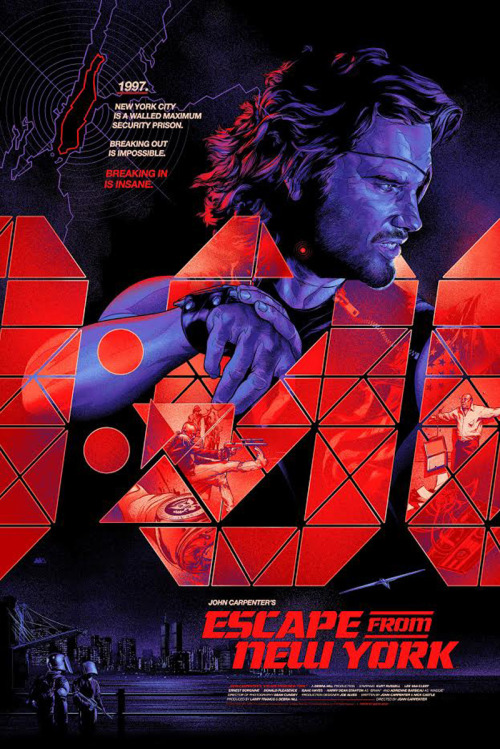 kogaionon:   Escape from New York  by  Martin Ansin / Behance / Twitter / Instagram   24" x 36" 9 color screen prints,  numbered regular edition of 375 and variant edition of 125.  Available at  New York Comic Con, October 6th - 9th, 2016 from