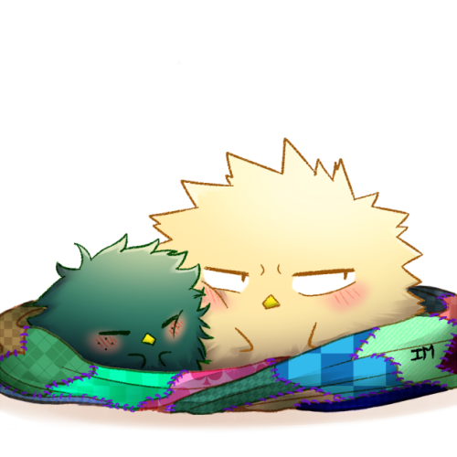 insanemarshmallow: Commission by @ekatsamasCuddly katsudeku birbs U 3U