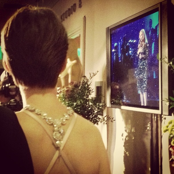 theacademy:  Anne wanted to watch Adele’s incredible performance before doing interviews