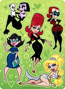 zoestanleyarts:My favorite ladies from the Grim Adventures of