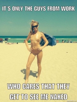 Getnakid:  #Captions #Sluttygf #Vacation Sex #Nude Beach