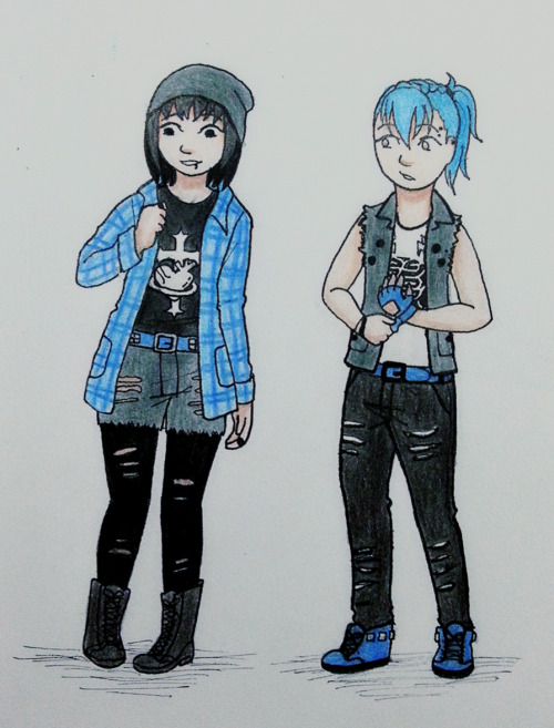 Drawing challenge day 16: draw them in a punky style! I don’t understand much about types of fashion