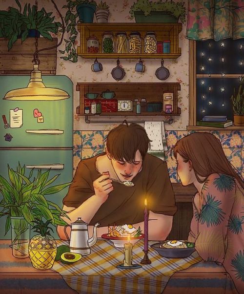 raggiidisole:  bleedingrose:  beyourselfisalwaysagoodidea:  stanca-di-essere-illusa:  vieninellettoecalmami:  theartjournals: Korean Illustrator Hyocheon Jeong Effortlessly Captures the Sensation of Falling in Love in A Series of Adorable Illustrations