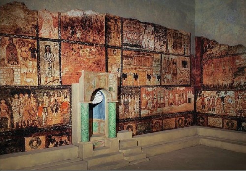 Dura Europos synagogue, C. 244 AD, (in contemporary syria), Tempera over plaster.In order:-The 