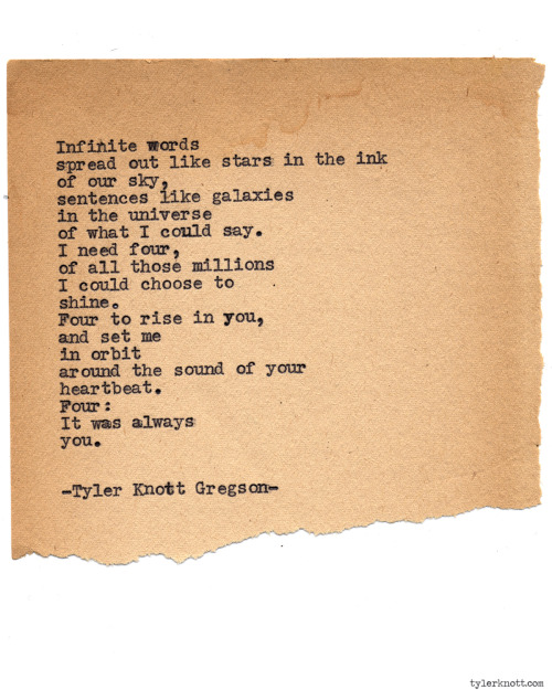 tylerknott:  Typewriter Series #913 by Tyler Knott Gregson *It’s official, my book, Chasers of the Light, is out! You can order it through Amazon, Barnes and Noble, IndieBound or Books-A-Million * 