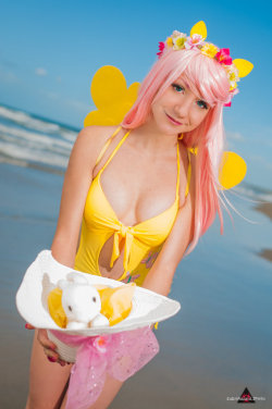 hotcosplaychicks:  Summer Flutteshy by Saru-Cosplay Check out http://hotcosplaychicks.tumblr.com for more awesome cosplay