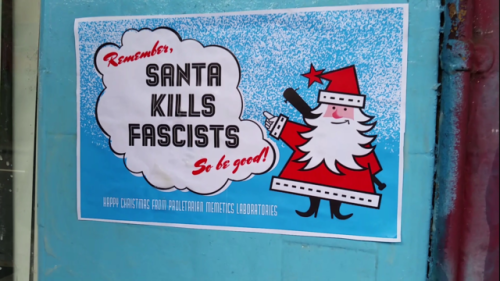 Some of the Christmas themed anarchist posters and stickers seen around Sydney in December 2017