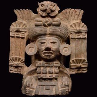 Zapotec figural urn in the shape of a seated God. Monte Alban, Mexico.