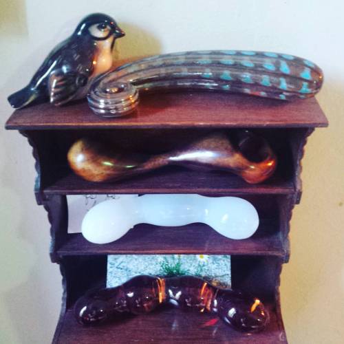 fuckingsculptures: We have a special place at our studio for our very special dildos. Speaking of wh
