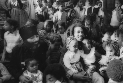 worldwarxp:  Bob Marley meeting Father Amde along with Watts gang members in Los Angeles, CA. 11/2X/79.   Photographer: Unknown https://plus.google.com/u/0/photos/+worldwarXP/albums/6135872013073110737