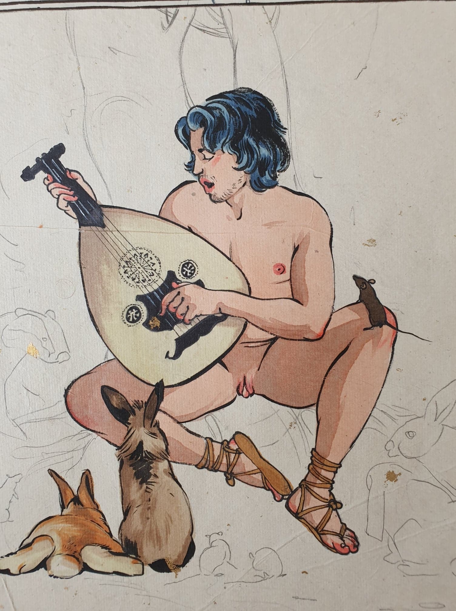 felixdeon:The Charm of Orpheus Beautiful creatures from the forest approach as Orpheus