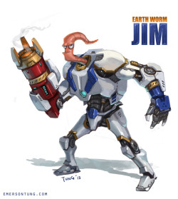 greypandamadness:  Earthworm Jim Redesign