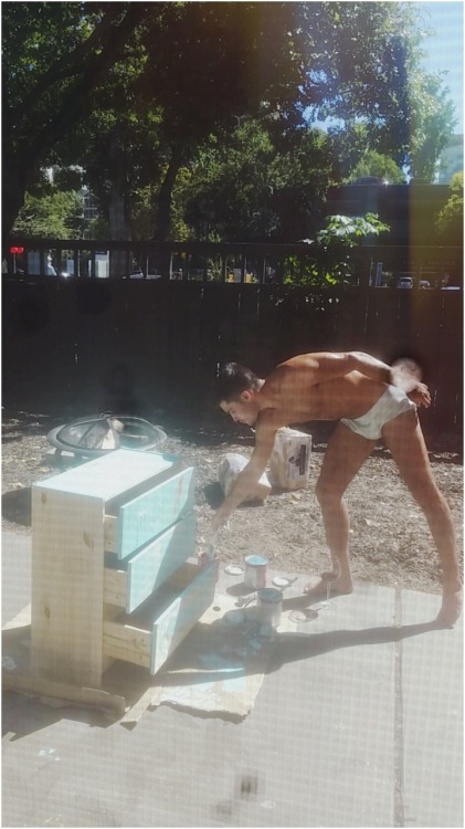 chill-itscool:Painting a dresser and hannah snapped this pic of me on our patio a few days ago.🎨