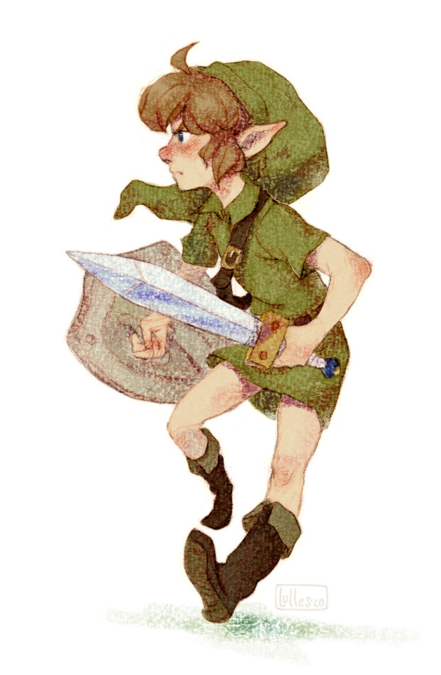 I created a custom colored pencil brush and wanted to test it. As always, young Link was the chosen subject. I really like the result!
Process video here.