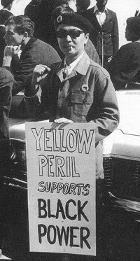 yellowxperil:  Left: Richard Aoki - Japanese-American member of the Oakland Chapter Black Panther Party & AAPA (Asian American Political Alliance) - Free Huey Newton protest - Oakland, 1968 Right: Ara Kim - Korean-American member of Black Lives Matter