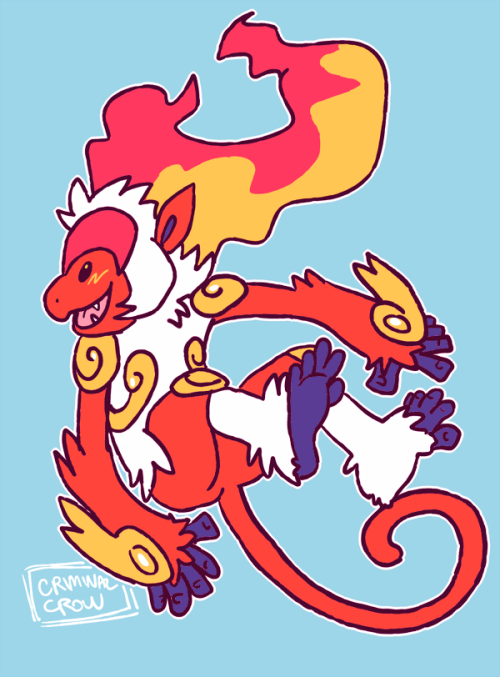 criminalcrow:Infernape doodle for third place winner of my Pokémon give away!