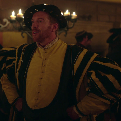 This vivid yellow and black costume was first spotted in the 2015 mini-series Wolf Hall, where it wa