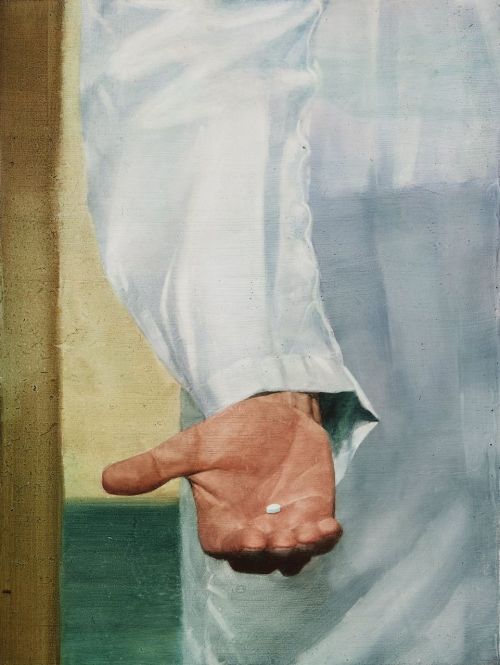 thunderstruck9:grundoonmgnx:Joseph Yaeger, Freedom from Want, 2022 Watercolour on gessoed linen, 140 x 105 cm Joseph Yaeger (American, 1986)